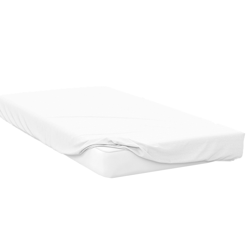 Serene Double White Fitted Bed Sheet Image 1
