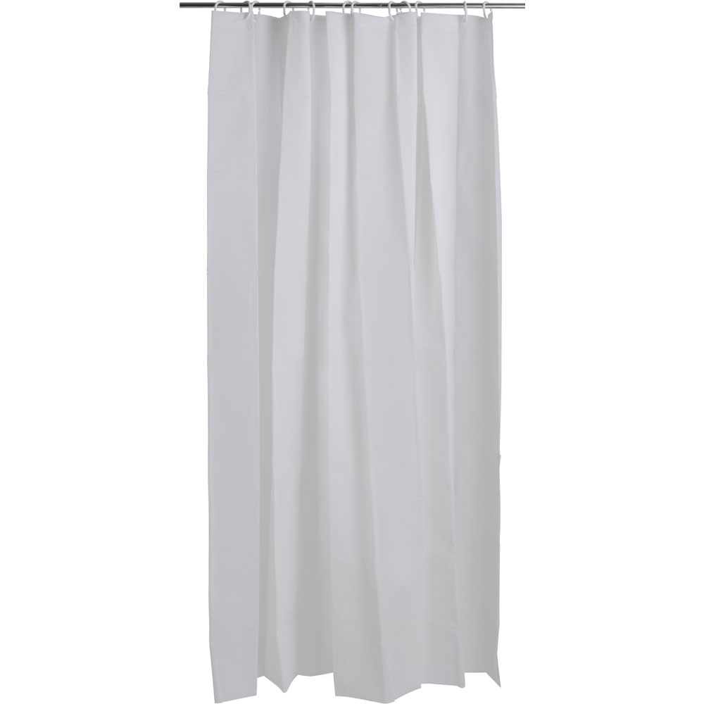 Wilko Functional White Shower Curtain Image 1