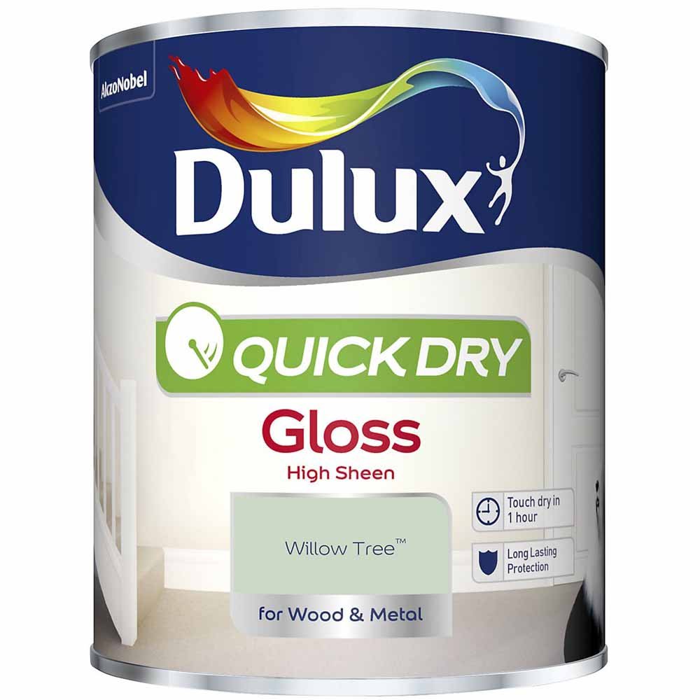 Dulux Quick Drying Willow Tree Gloss Paint 750ml Wilko