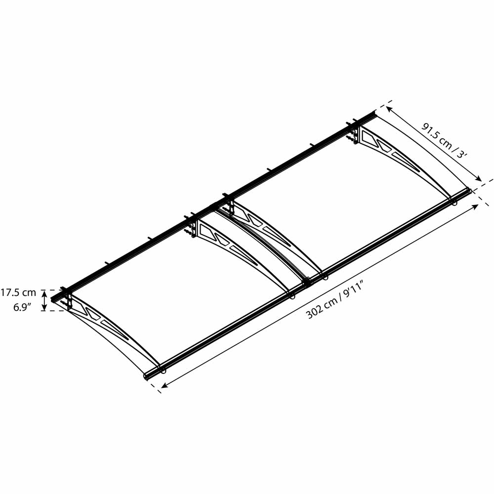 Palram Altair 3000 Clear Door Canopy Image 3