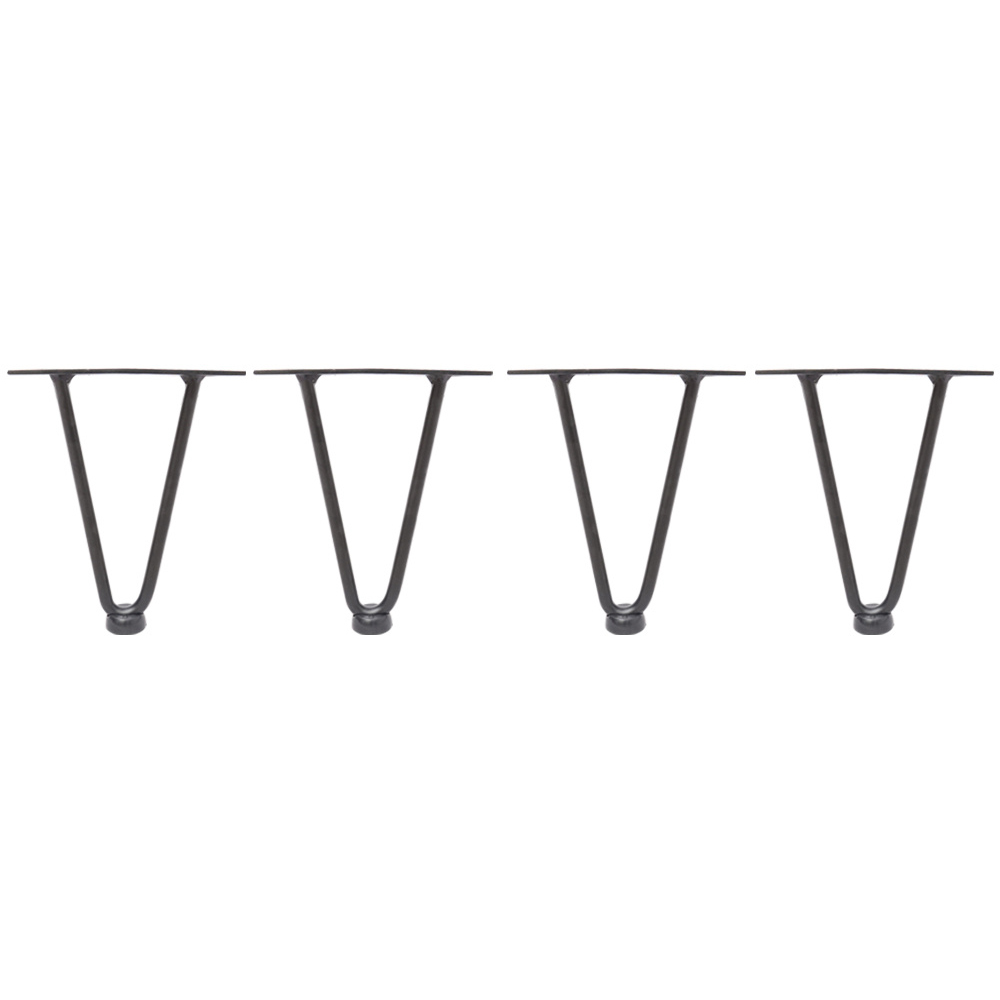 H&O Direct Set of 2 Black Metal Industrial Hairpin Legs Image 1