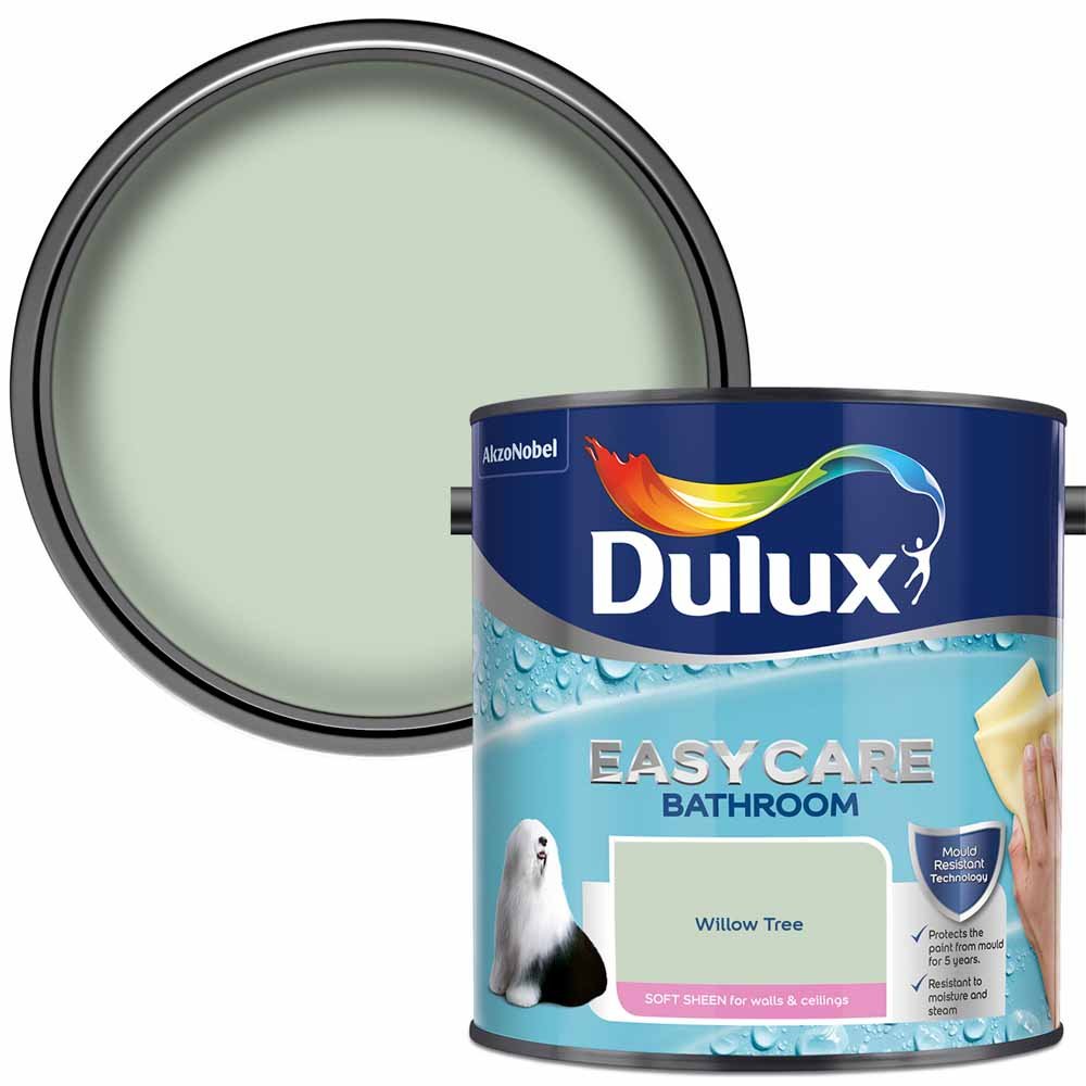 Dulux Easycare Bathroom Walls & Ceilings Willow Tree Soft Sheen Emulsion Paint 2.5L Image 1
