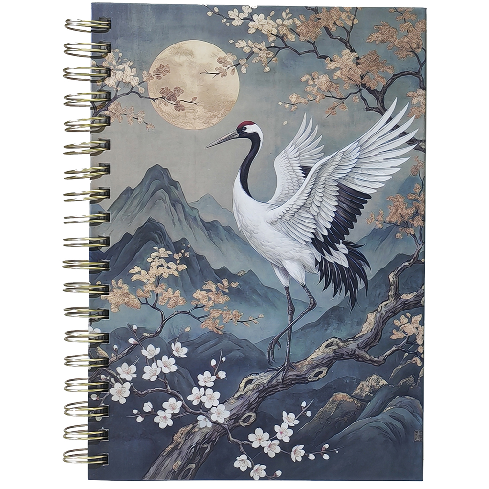 Vintage Crane Print B5 Notebook Image 2