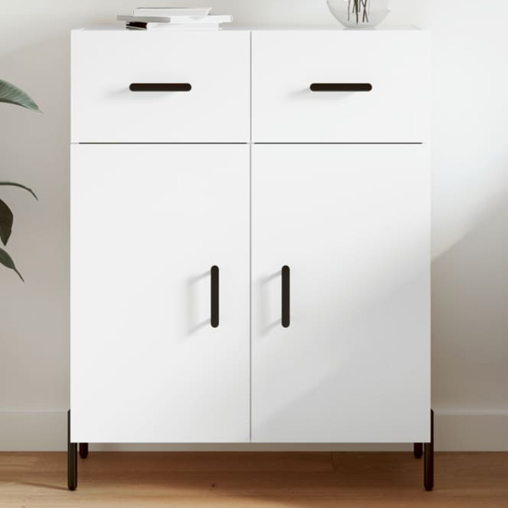 vidaXL 2 Door 2 Drawer White Sideboard Image 1