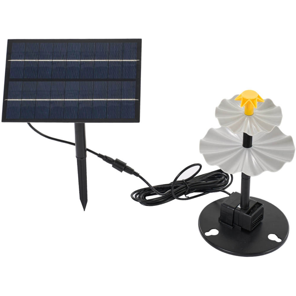 Living and Home 3-Tier Solar-Powered Bird Bath Fountain Water Pump with 6 Nozzles Image 1