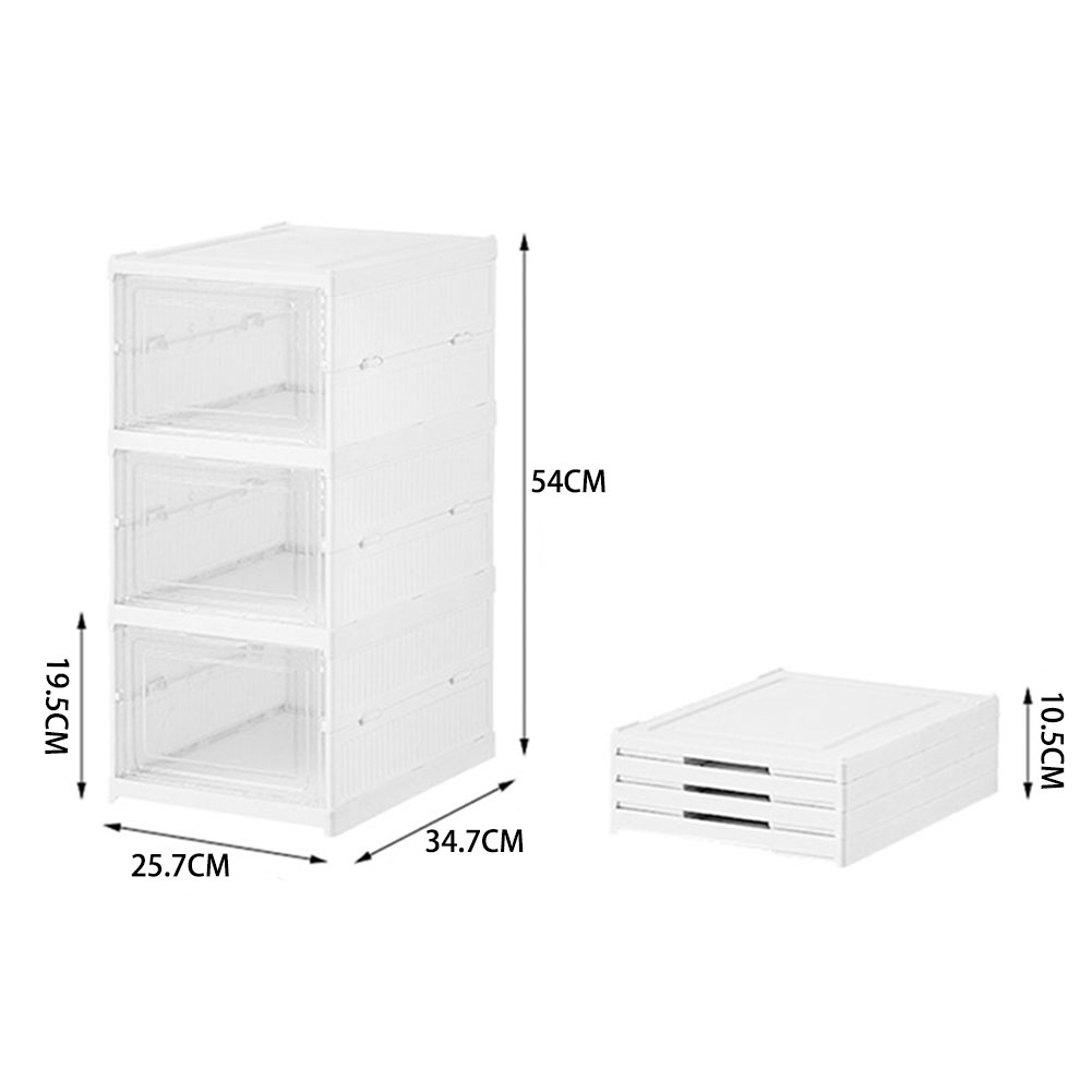 Living and Home 3-Tier Foldable Shoe Storage Box Unit Image 5
