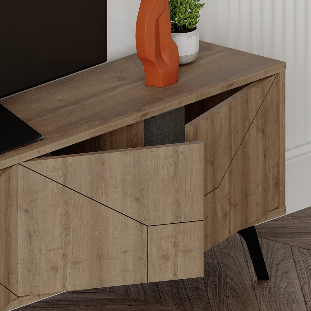 Decortie Dune Dark Oak Effect TV Stand with 4 Doors Image 5