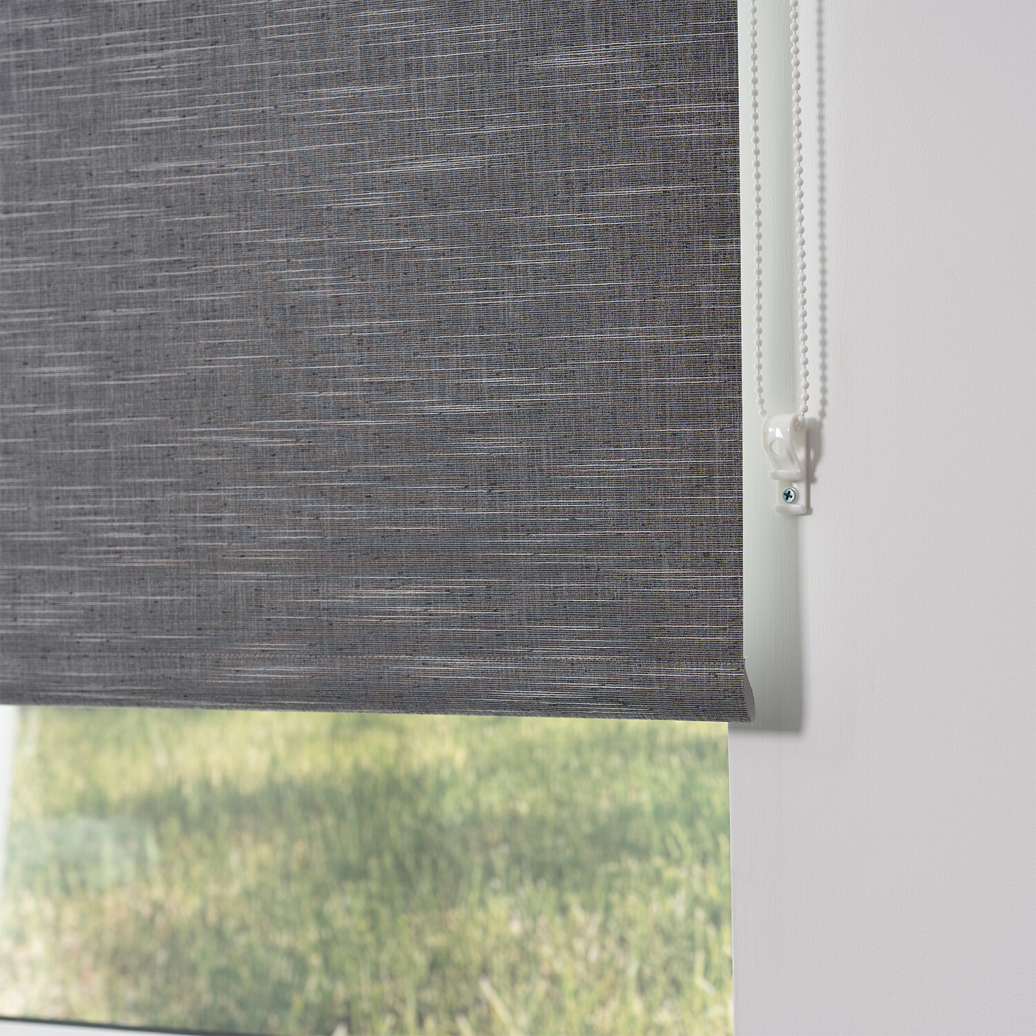 Blackout Textured Blind - Charcoal / 60cm Image 5