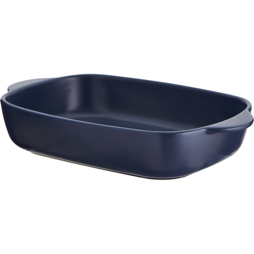 Wilko 34cm Blue Stoneware Rectangular Baking Dish Image 3