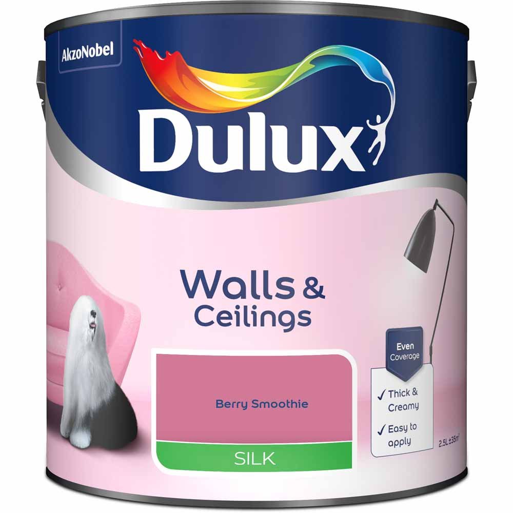 Dulux Walls & Ceilings Berry Smoothie Silk Emulsion Paint 2.5L Image 2