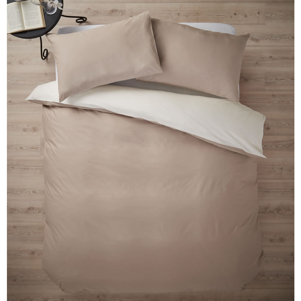 Wilko Duvet Set Double Reversible Latte Wilko Duvet Set Double Reversible Latte