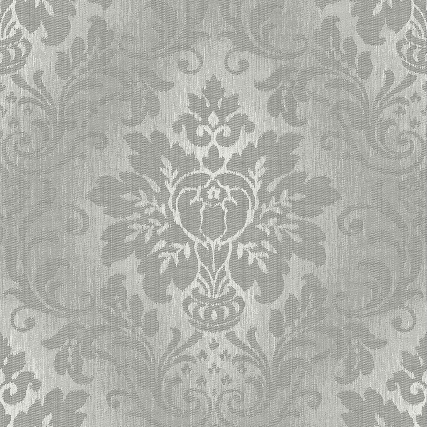 Grandeco Fabric Damask Wallpaper - Silver Image 1
