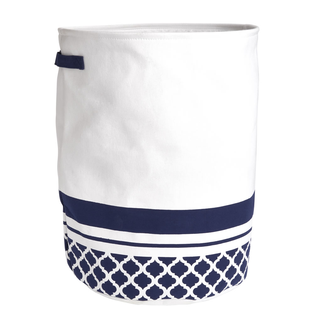 Wilko Fusion Blue and White Laundry Bag Wilko