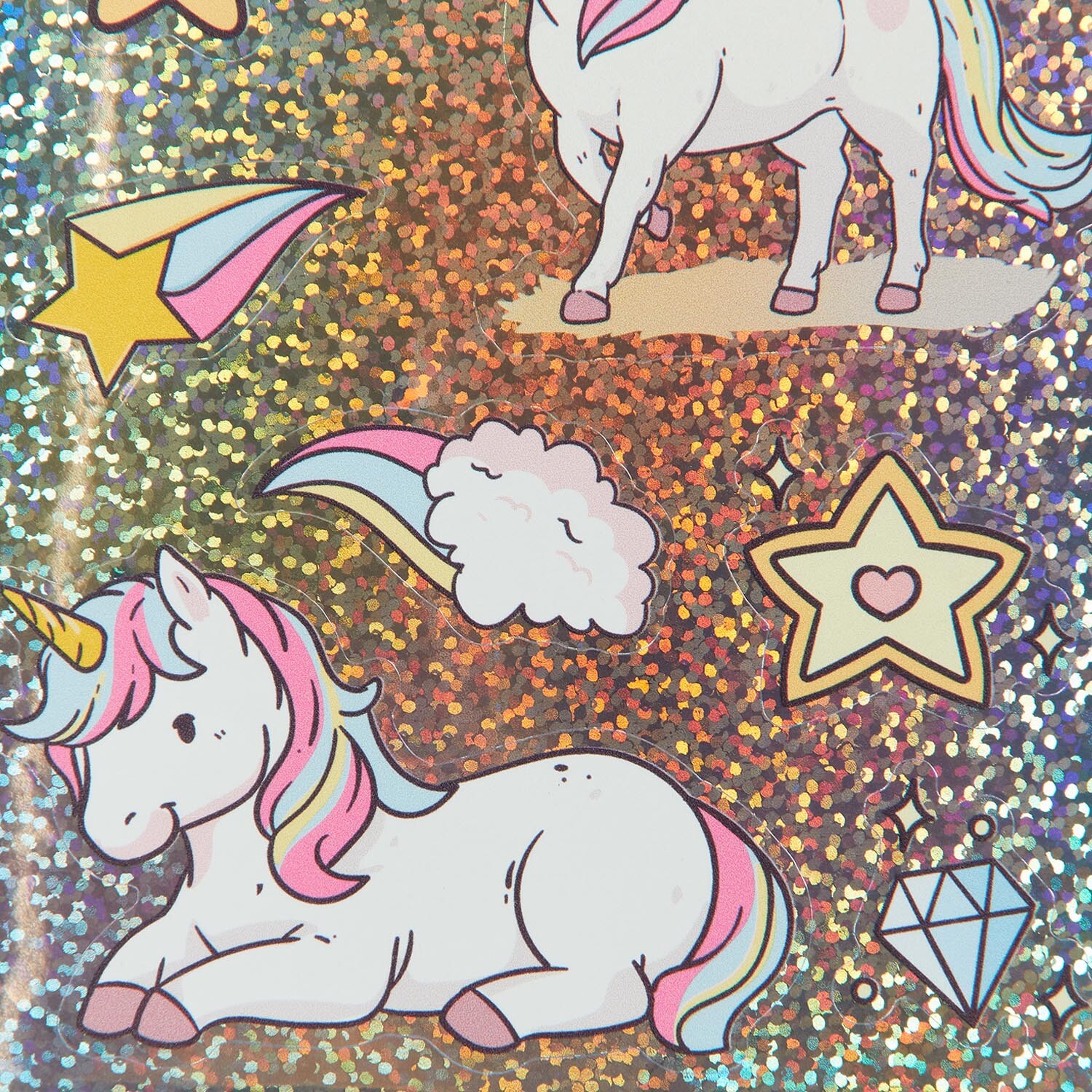 Unicorn Glitter Stickers - Multicolour Image 4