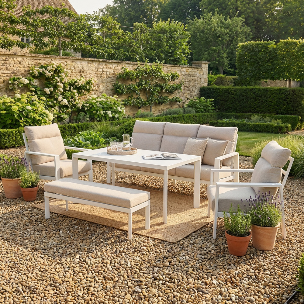 Marseille High Back Sofa Set Beige Image 3