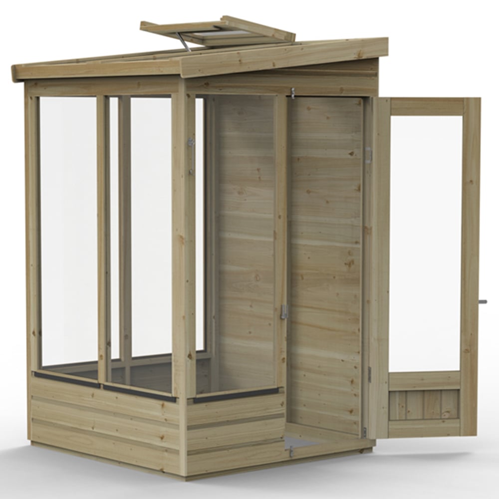 Forest Garden Solid Back Wallscape Lean-to 4 x 4ft Greenhouse Image 3