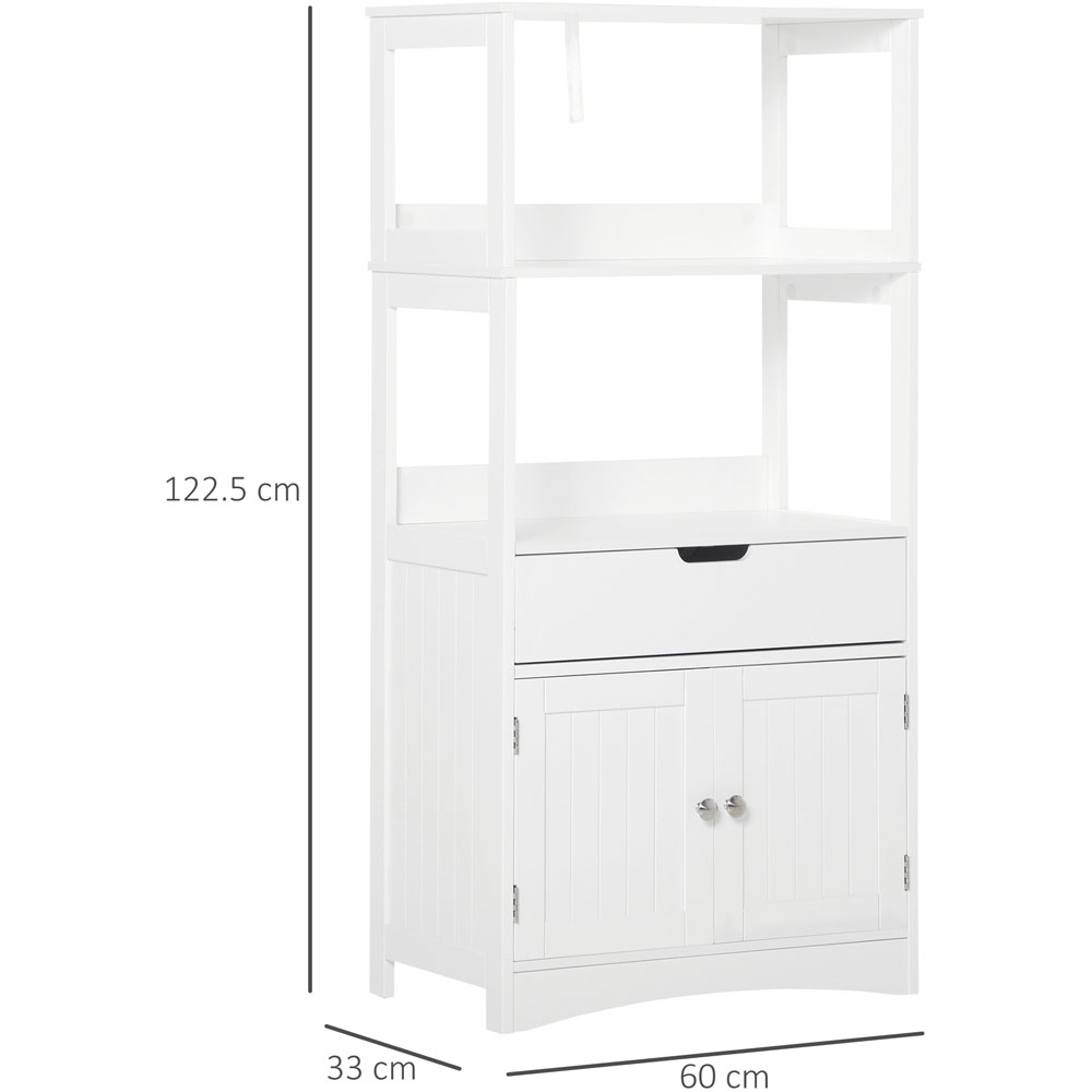 Kleankin White 2 Drawer 2 Door Single 2 Floor Cabinet Image 5