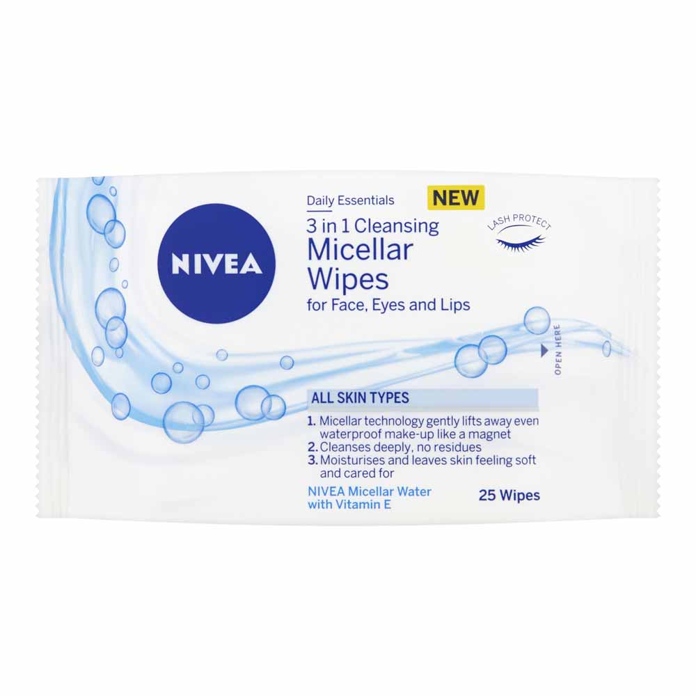 Nivea Daily Essentials 3 in 1 Cleansing Micellar Wipes 25 pack Image 1
