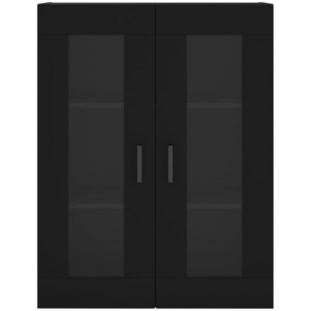 vidaXL 2 Glass Door Black Wall Mounted Cabinet Image 7