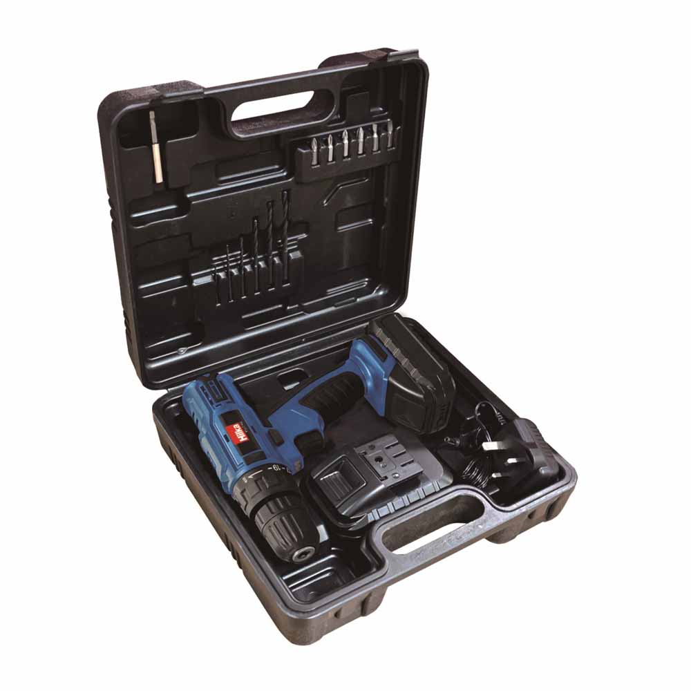 Hilka 18V Lithium-Ion Cordless Drill Driver with 2 Batteries Image 1