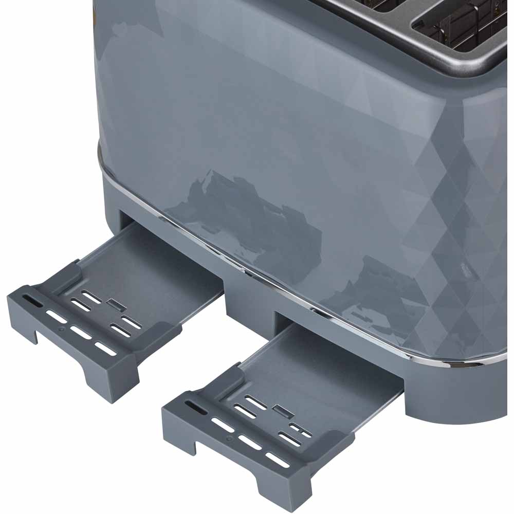 Wilko Grey Diamond 4 Slice Toaster Image 3