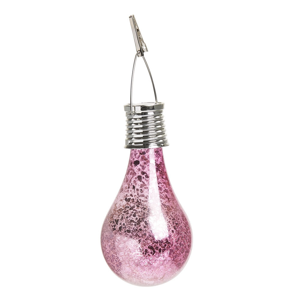 Wilko Warm White or Pink LED Solar Light Bulb Clip  Light Image 2