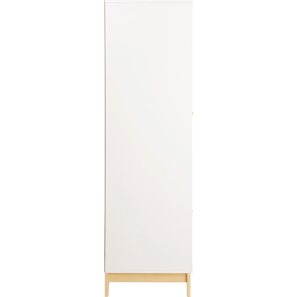 Seconique Cody 2 Door Single Drawer White and Pine Effect Wardrobe Image 3