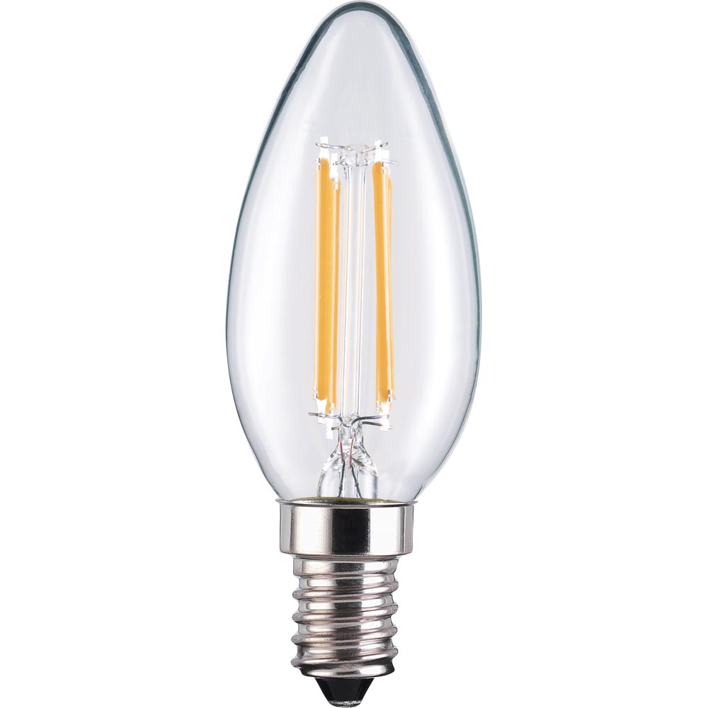 Wilko 1 Pack Small Screw E14/SES LED Filament 470 Lumens Candle Light Bulb Image 2