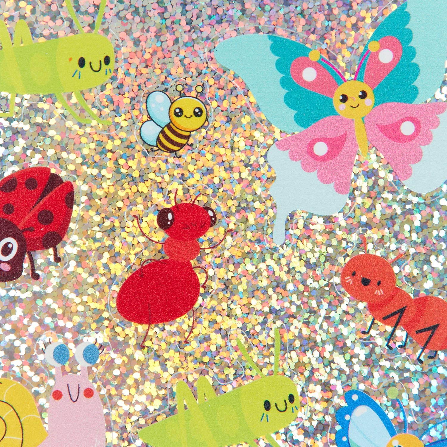 Glitter Stickers Insects Multicolour Image 6