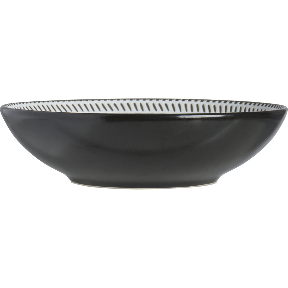 Wilko Black and White Pad Print Pasta Bowl Wilko