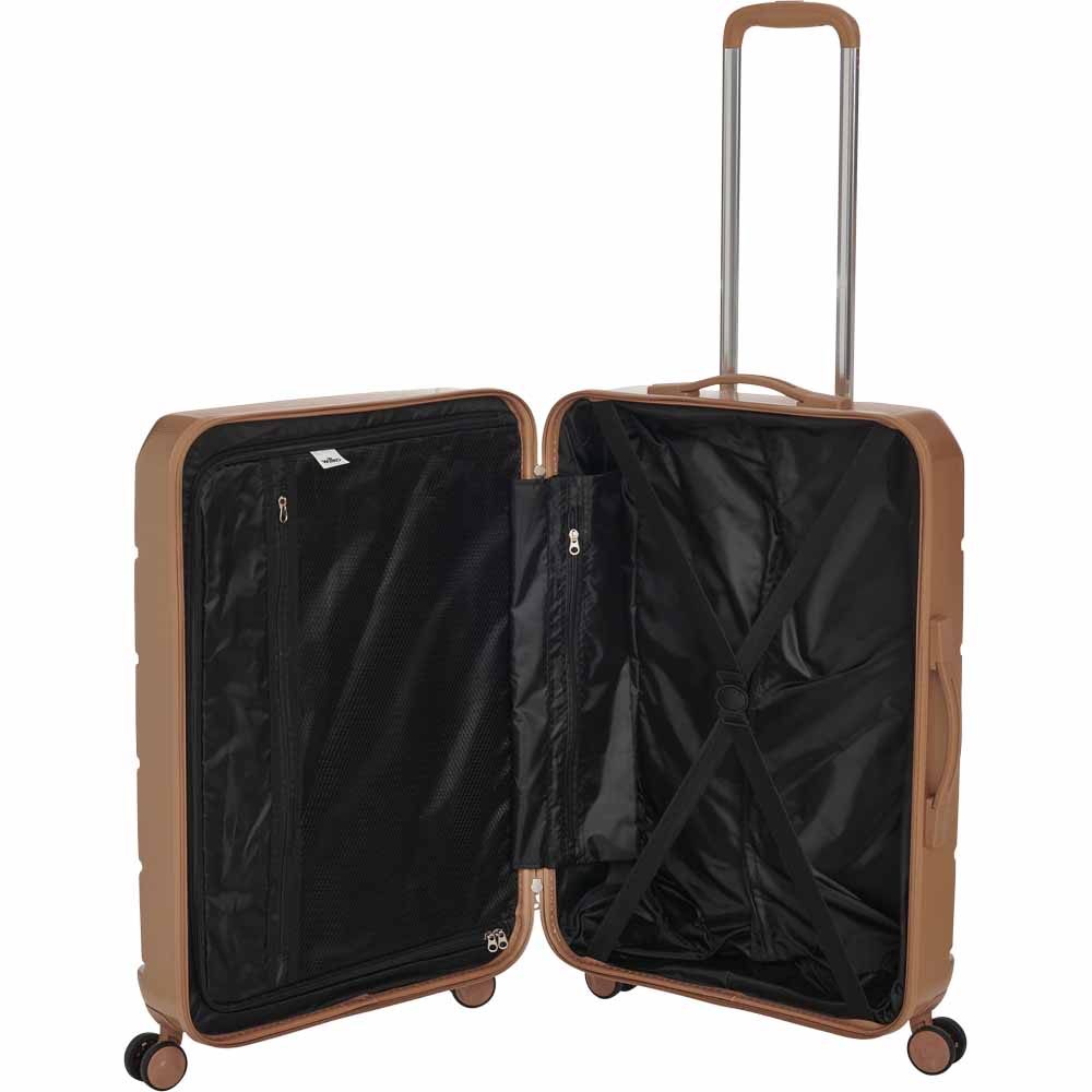 Wilko Hard Shell Suitcase Gold 25 inch Wilko