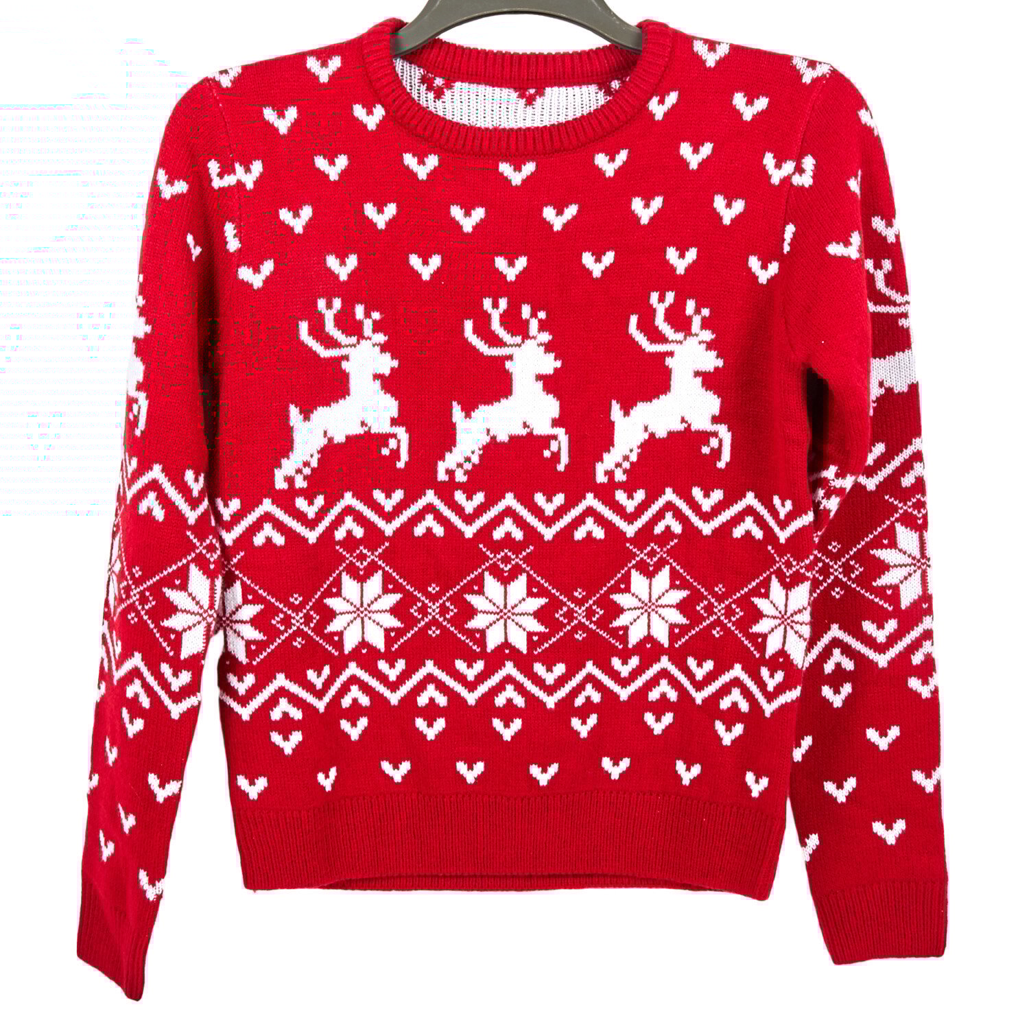 Ladies Fairisle Jumper - Red / 14-16 Image 1