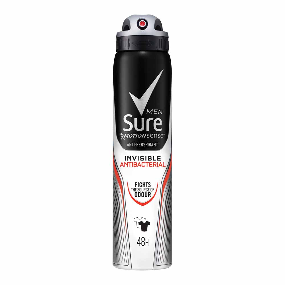 Sure For Men Invisible Antibacterial Anti-Perspirant Deodorant 250ml Image 2