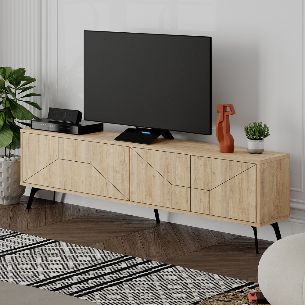 Decortie Dune 4 Door Oak TV Unit Image 1