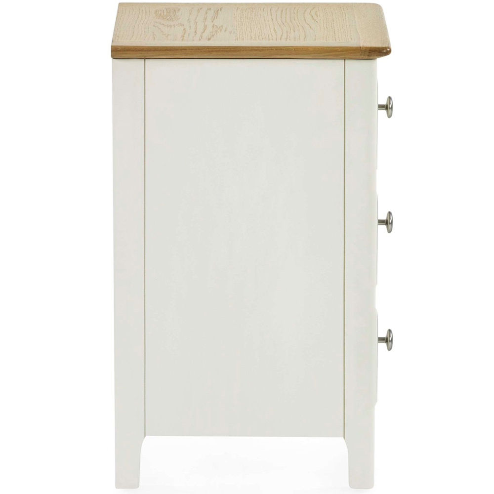Julian Bowen Somerset 3 Drawer White and Oak Compact Bedside Table Image 5