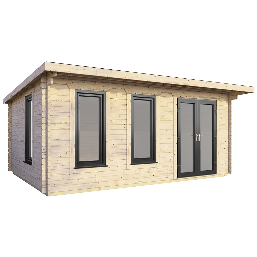 Power Sheds 18 x 10ft Right Double Door Pent Log Cabin Image 1