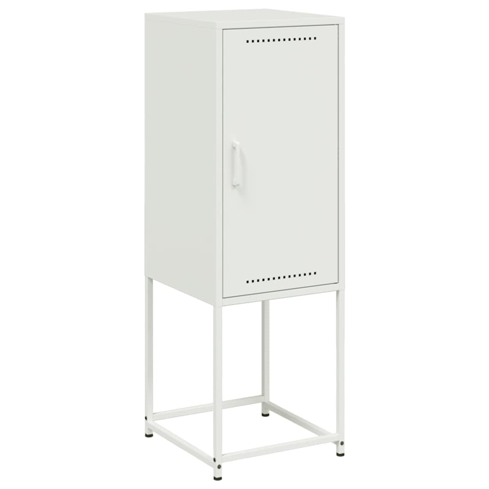 vidaXL Single Door White Steel Highboard Image 2