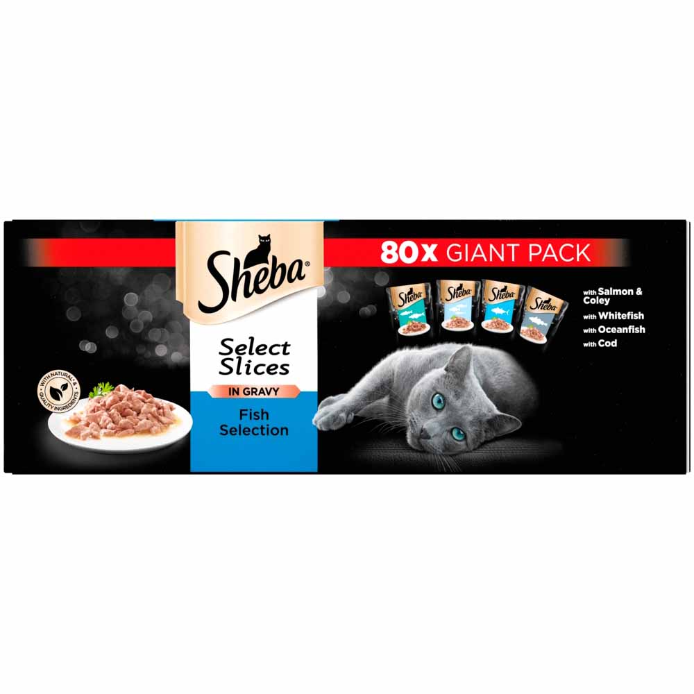 Sheba Select Fish Collection in Gravy Cat Food Pouches 80 x 85g Image 3
