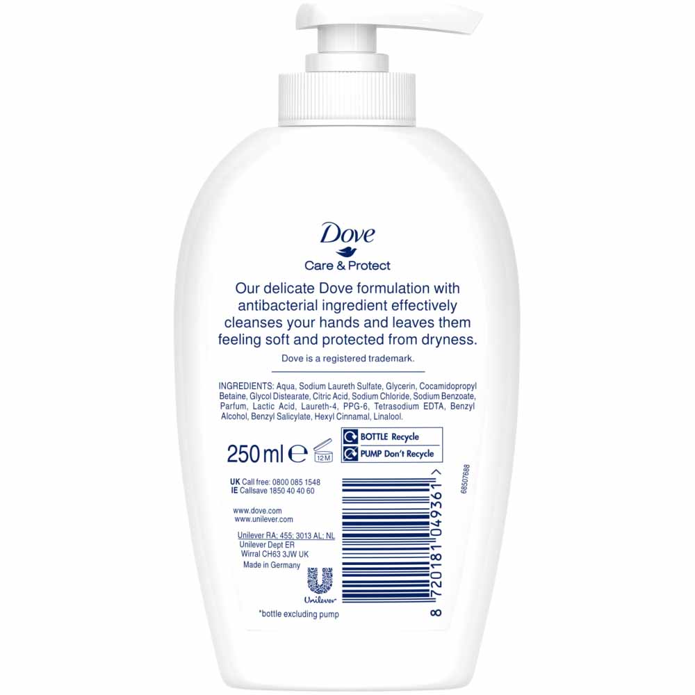 Dove Care and Protect Antibacterial Handwash 250ml Image 3