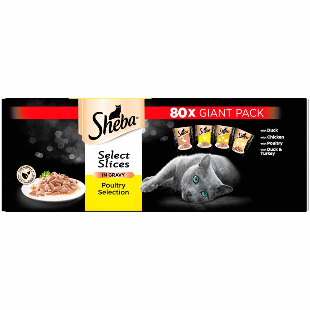 Sheba Select Poultry Collection in Gravy Cat Food Pouches 80x85g Image 3