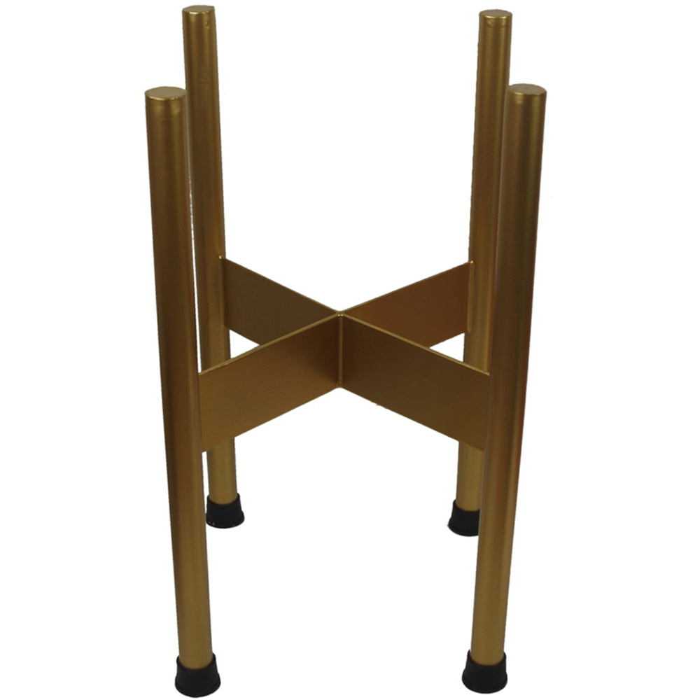 Leaf Medium Gold Metal Planter Stand and Gold Planter Set 38.5 x 18cm Image 2