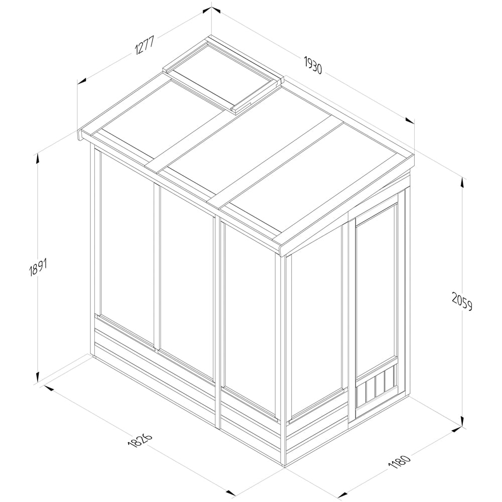 Forest Garden Wallscape Lean-to 6 x 4ft Greenhouse Image 9