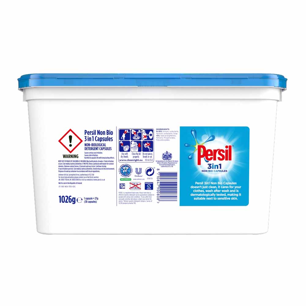 Persil 3in1 Non Bio Capsules 38 Wash Wilko