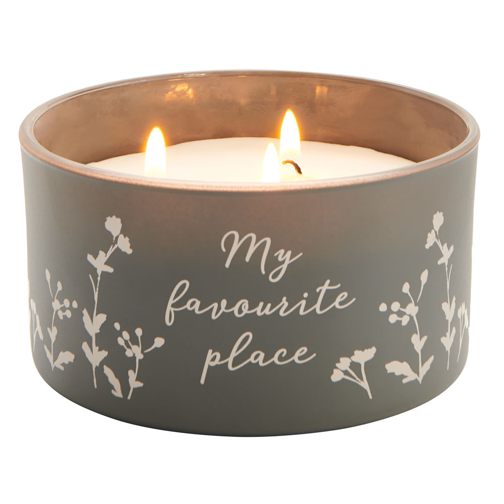 Wilko 3 Wick Glass Candle Wilko