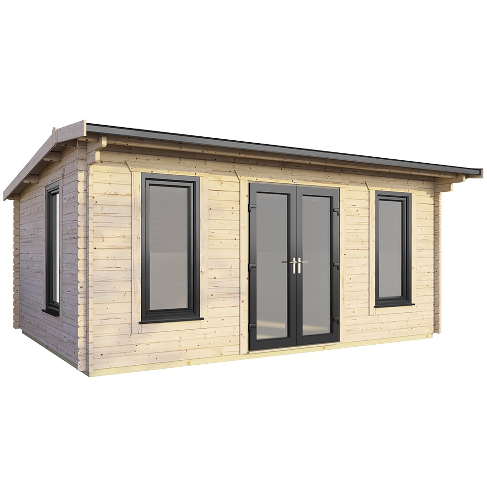 Power Sheds 18 x 10ft Centre Double Door Apex Log Cabin Image 1