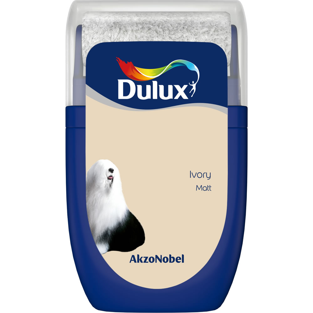 Dulux Ivory Matt Emulsion Paint Tester Pot 30ml Image 1
