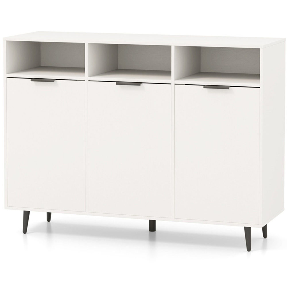 Costway 3 Door 3 Shelf White Buffet Cabinet Image 2