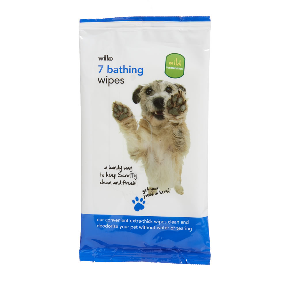 Wilko 7 pack Dog Bathing Wipes Image 1