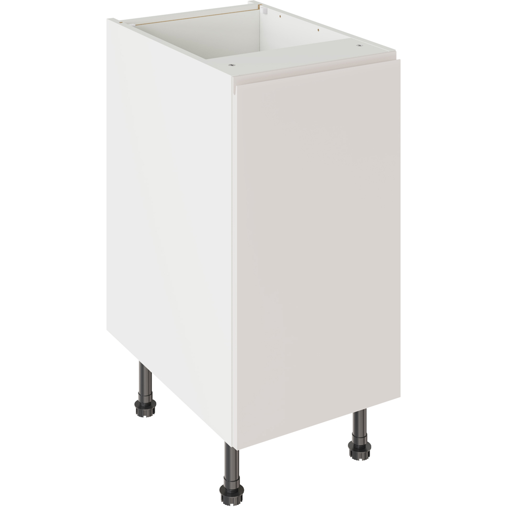 Kitchen Kit J-Pull Gloss Light Grey Base Kitchen Cabinet Flatpack 400mm Image 1