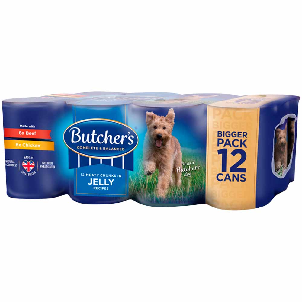 Butcher's Beef and Chicken Jelly Recipe Dog Food Tins 12 x 400g Wilko